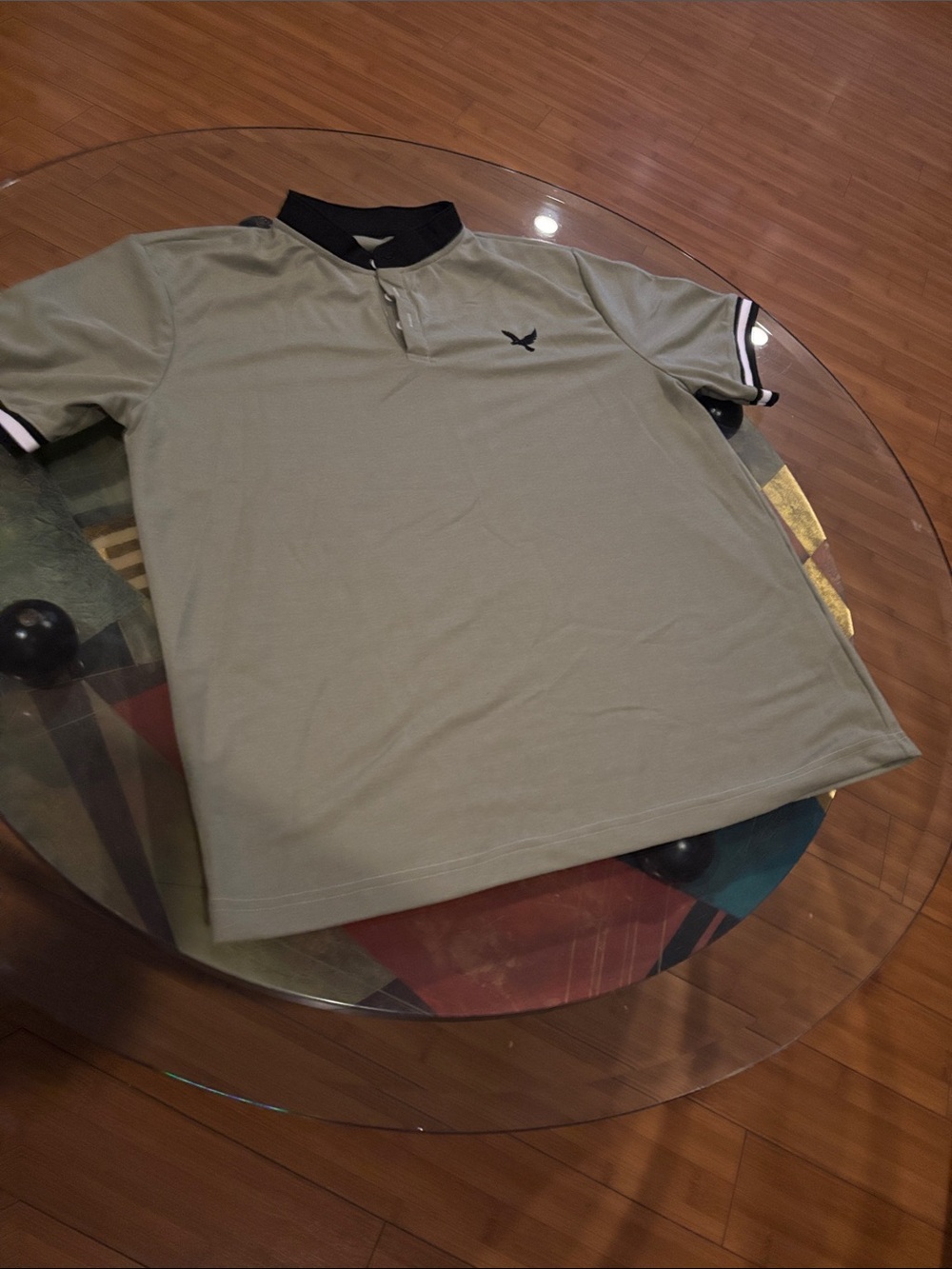 Men's Olive Green Polo with Contrast Collar
